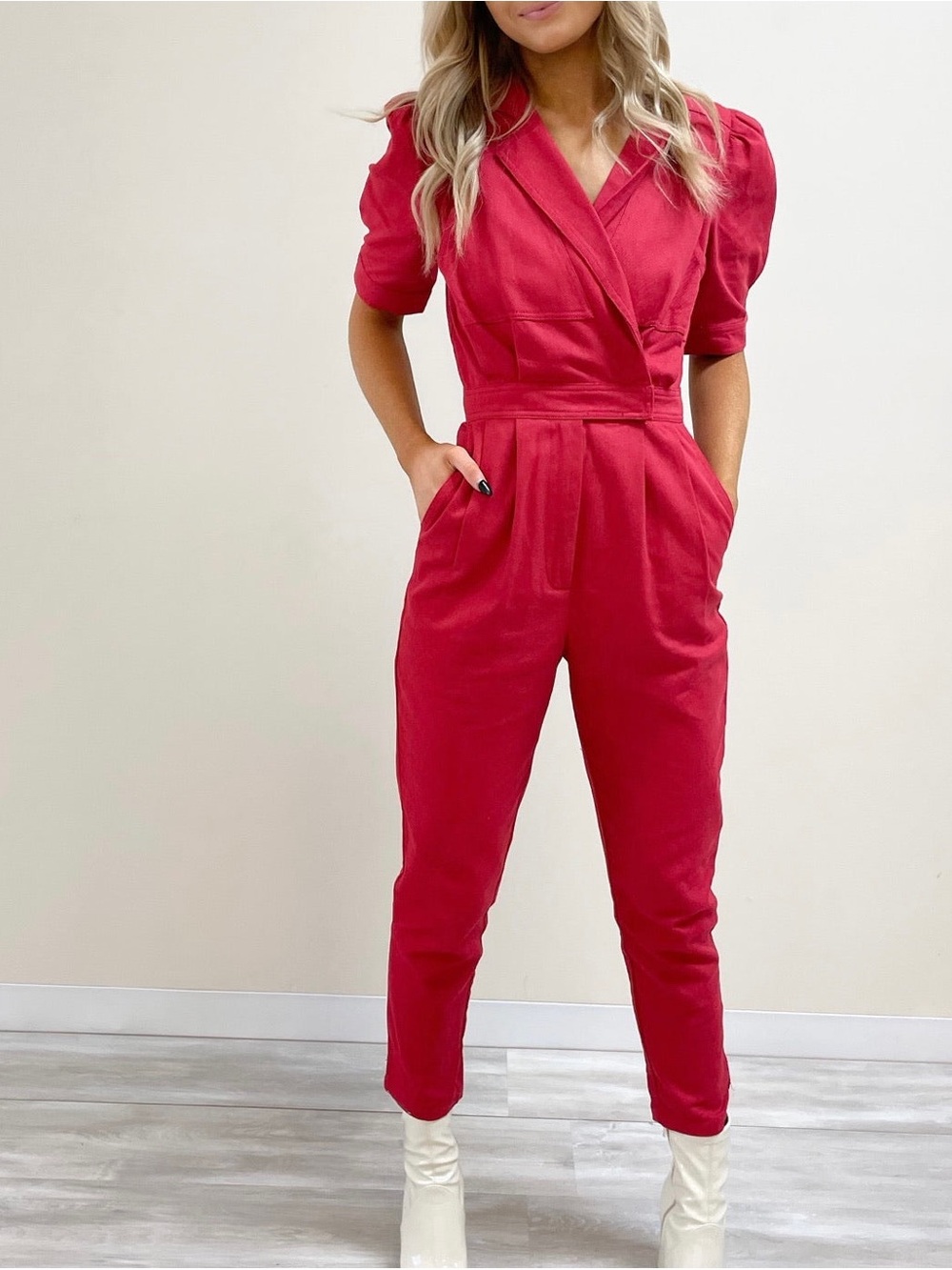 Day & Moon Short Sleeve Southern Pants Romper Gameday Womens Medium V Neck